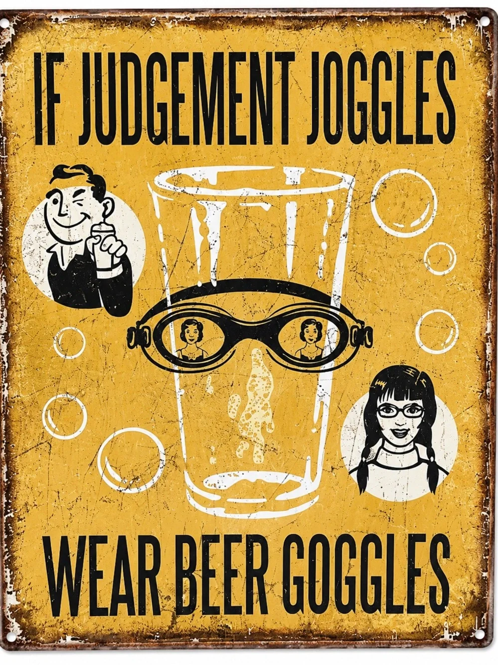 NEW Wear Beer Goggles Metal Sign